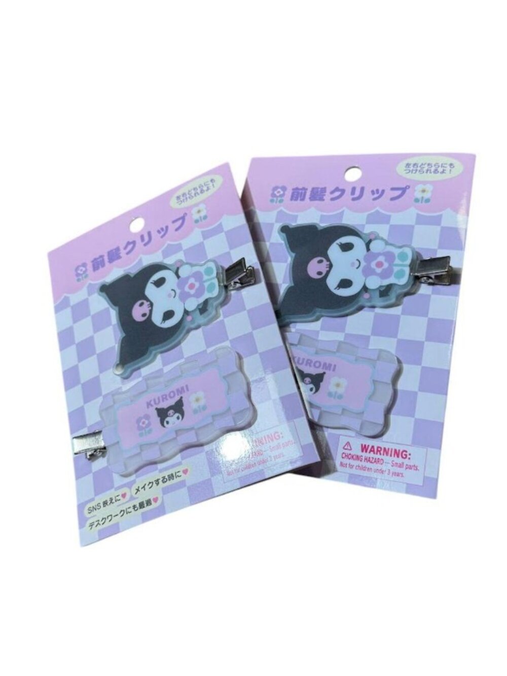 Kuromi Checkered Acrylic Hairclips